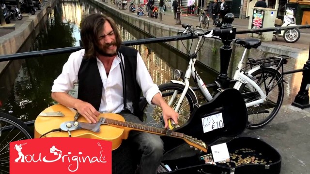Amazing Blues Slide Guitar Street Musician